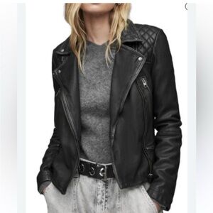 All saints cargo Leather Jacket size 6